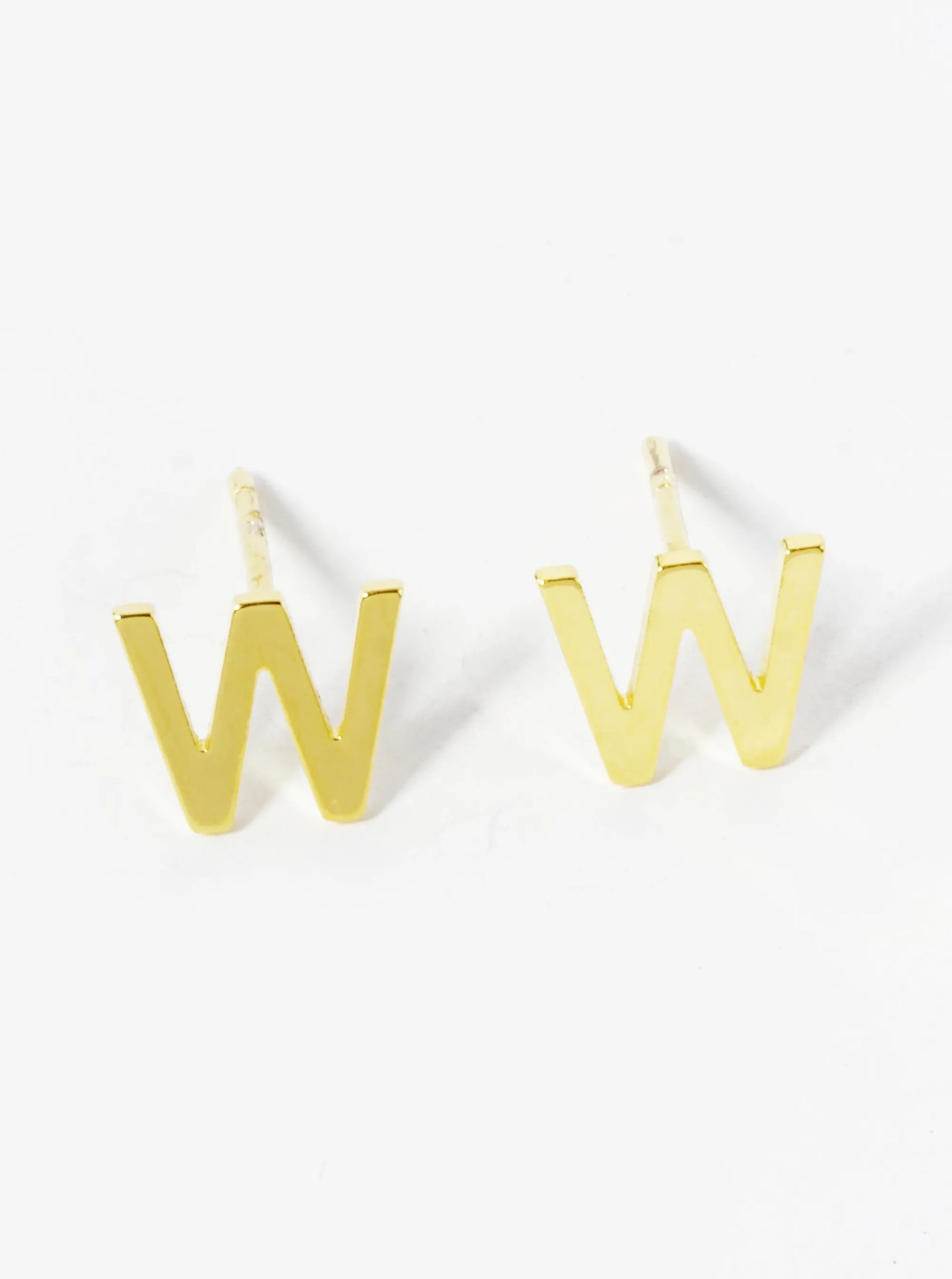 18K Gold Dipped 6mm Brass Initial Stud Earrings