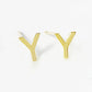 18K Gold Dipped 6mm Brass Initial Stud Earrings