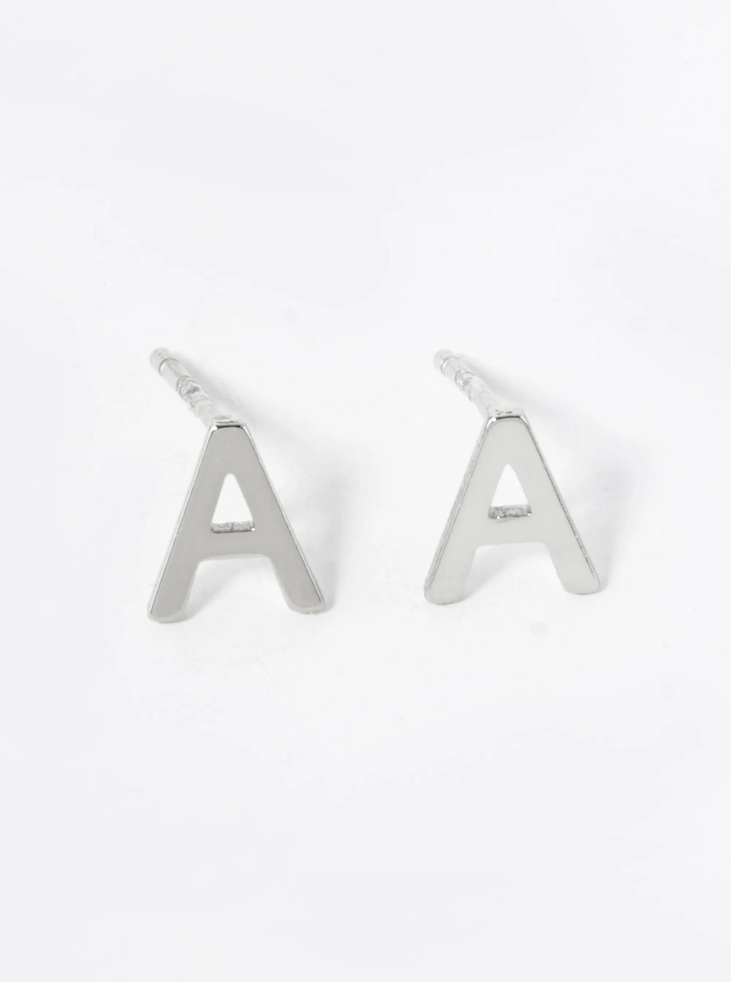 18K Gold Dipped 6mm Brass Initial Stud Earrings