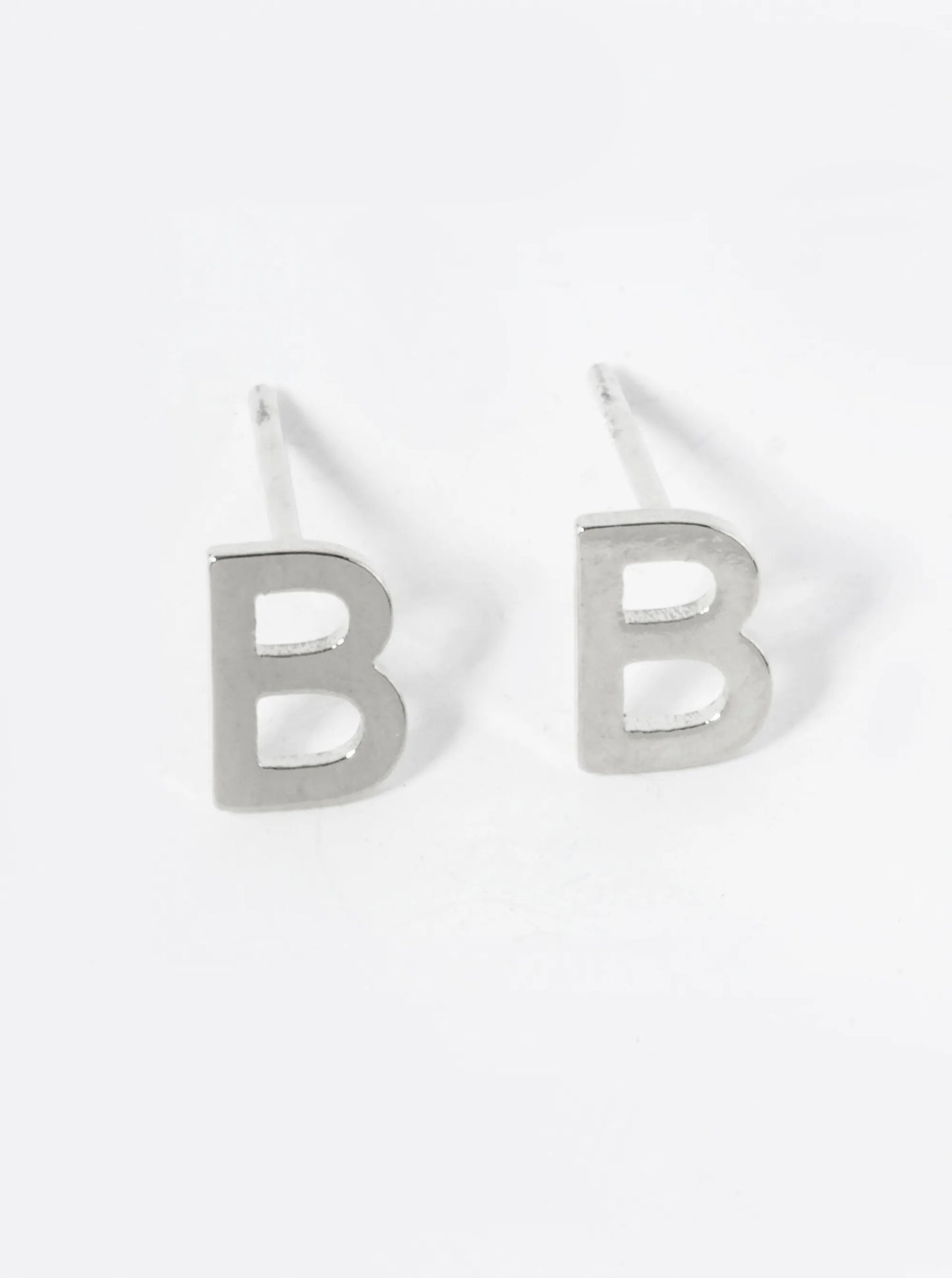 18K Gold Dipped 6mm Brass Initial Stud Earrings