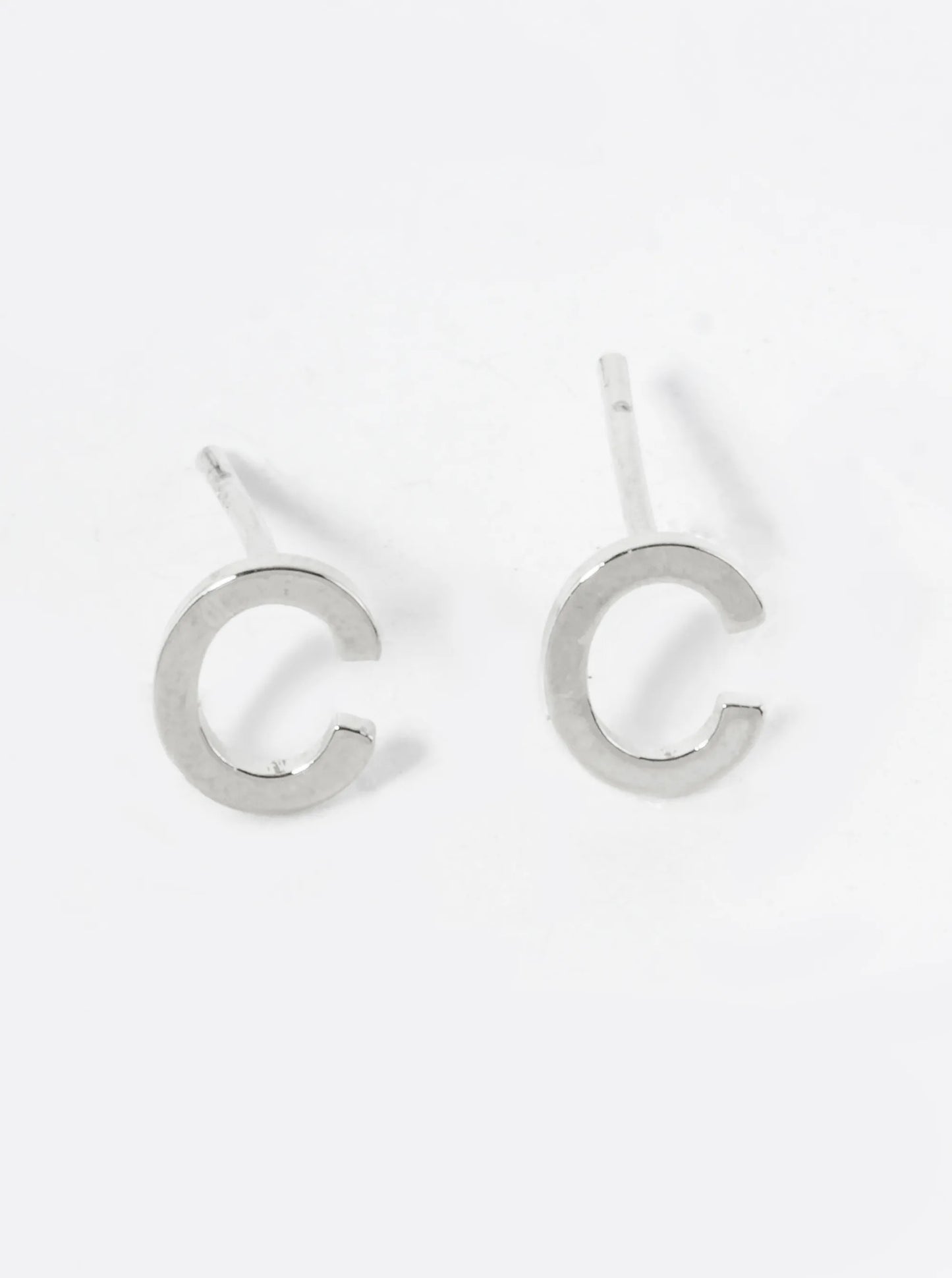 18K Gold Dipped 6mm Brass Initial Stud Earrings