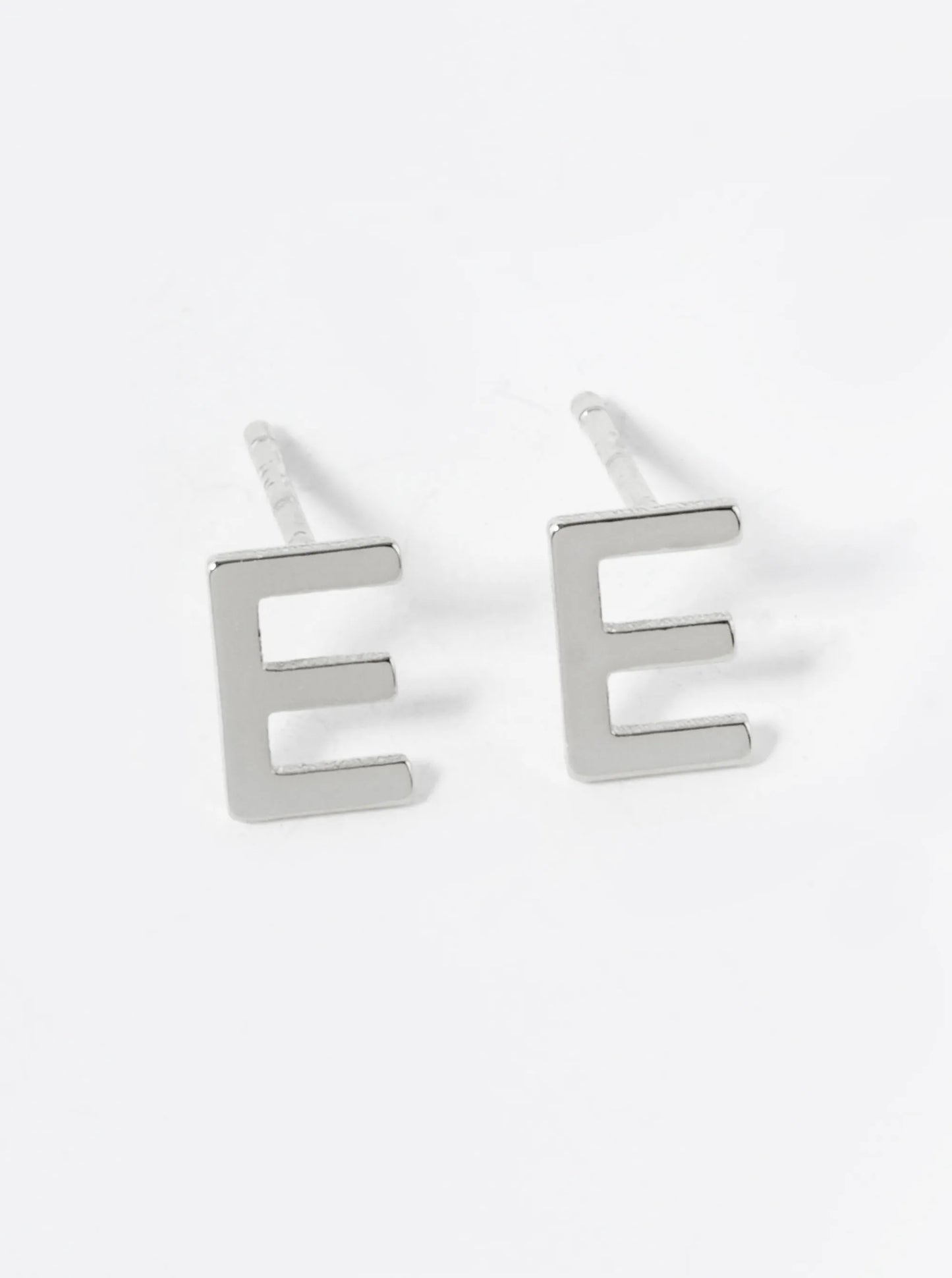 18K Gold Dipped 6mm Brass Initial Stud Earrings