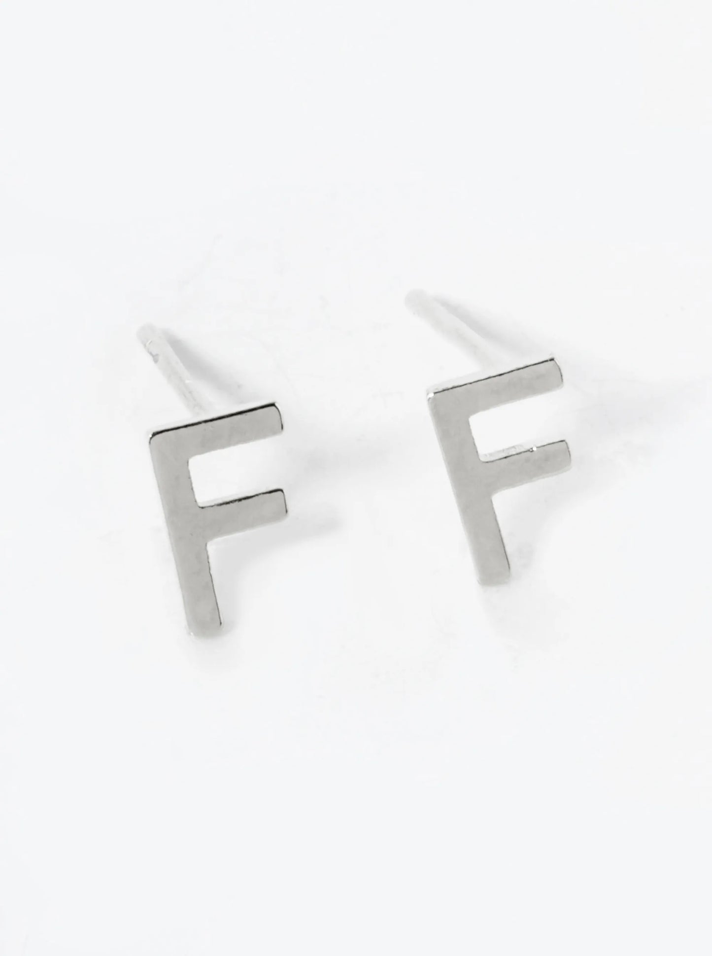 18K Gold Dipped 6mm Brass Initial Stud Earrings