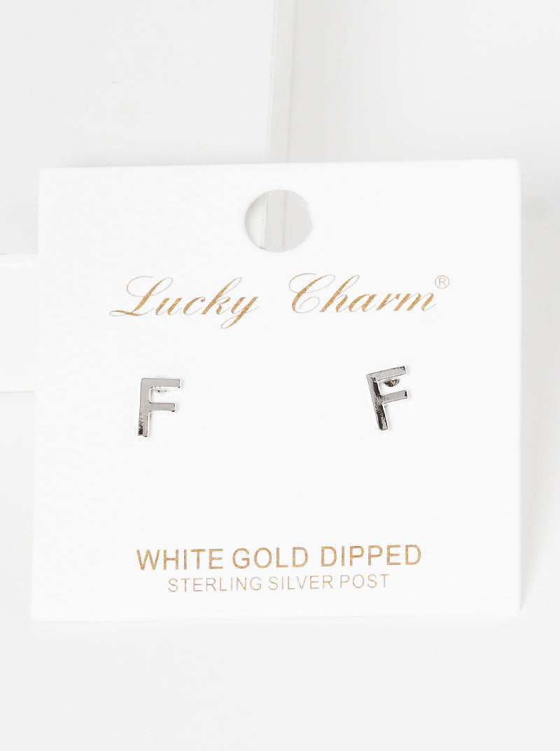 18K Gold Dipped 6mm Brass Initial Stud Earrings