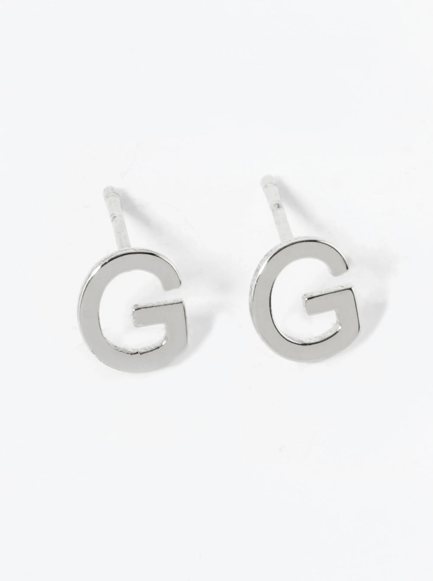 18K Gold Dipped 6mm Brass Initial Stud Earrings