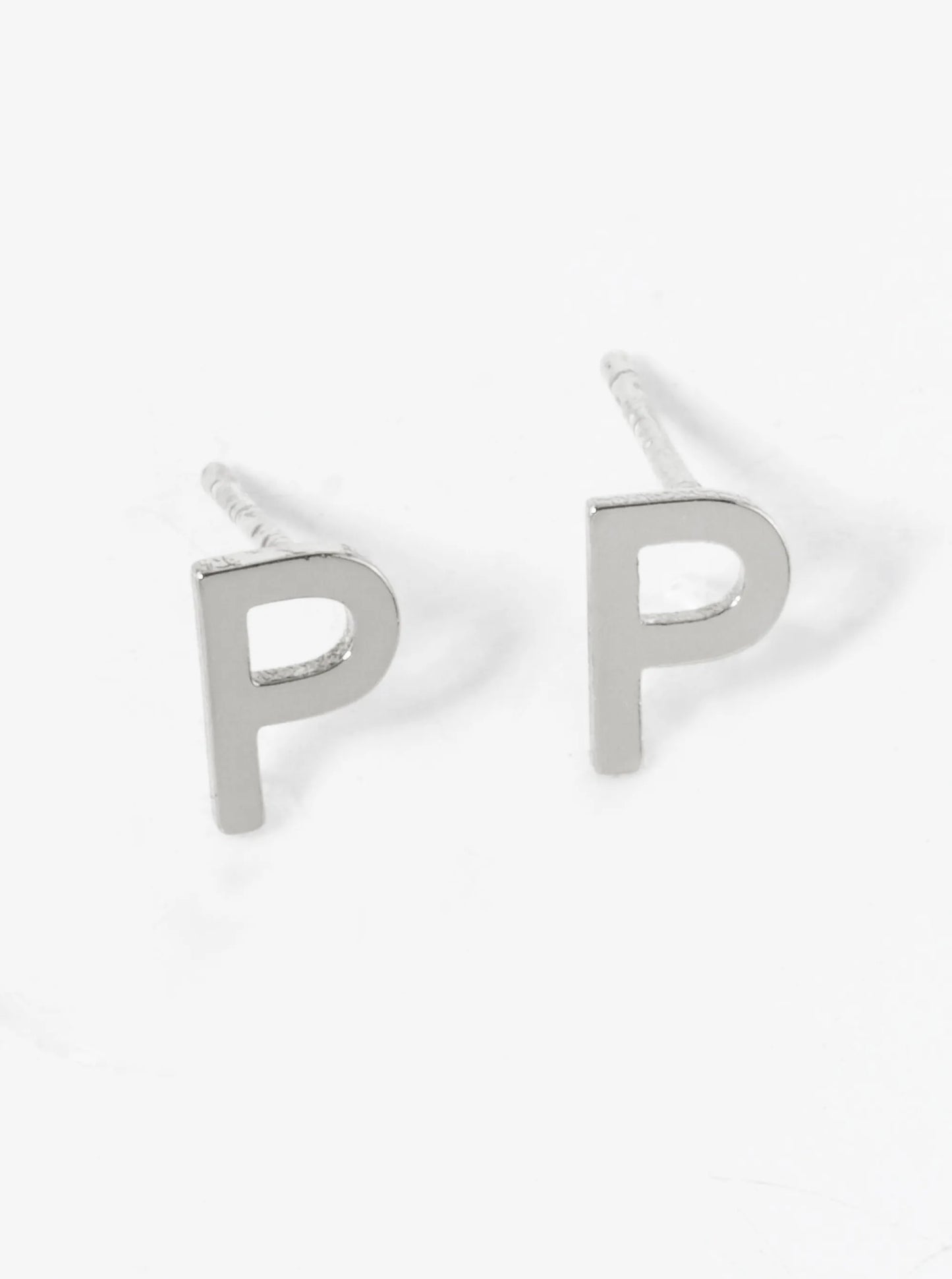 18K Gold Dipped 6mm Brass Initial Stud Earrings