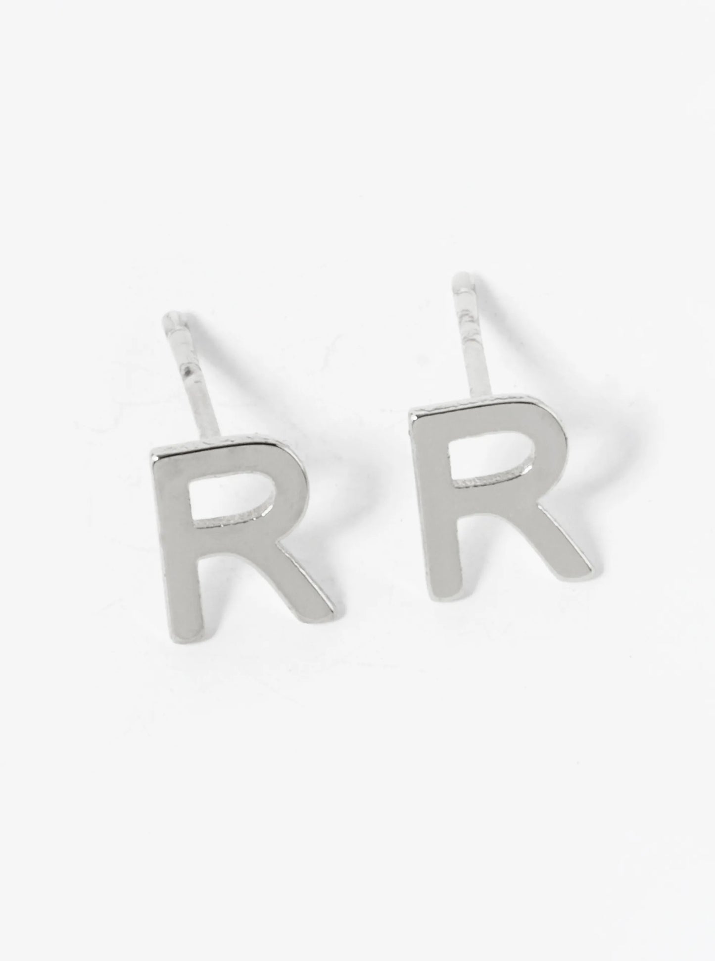 18K Gold Dipped 6mm Brass Initial Stud Earrings