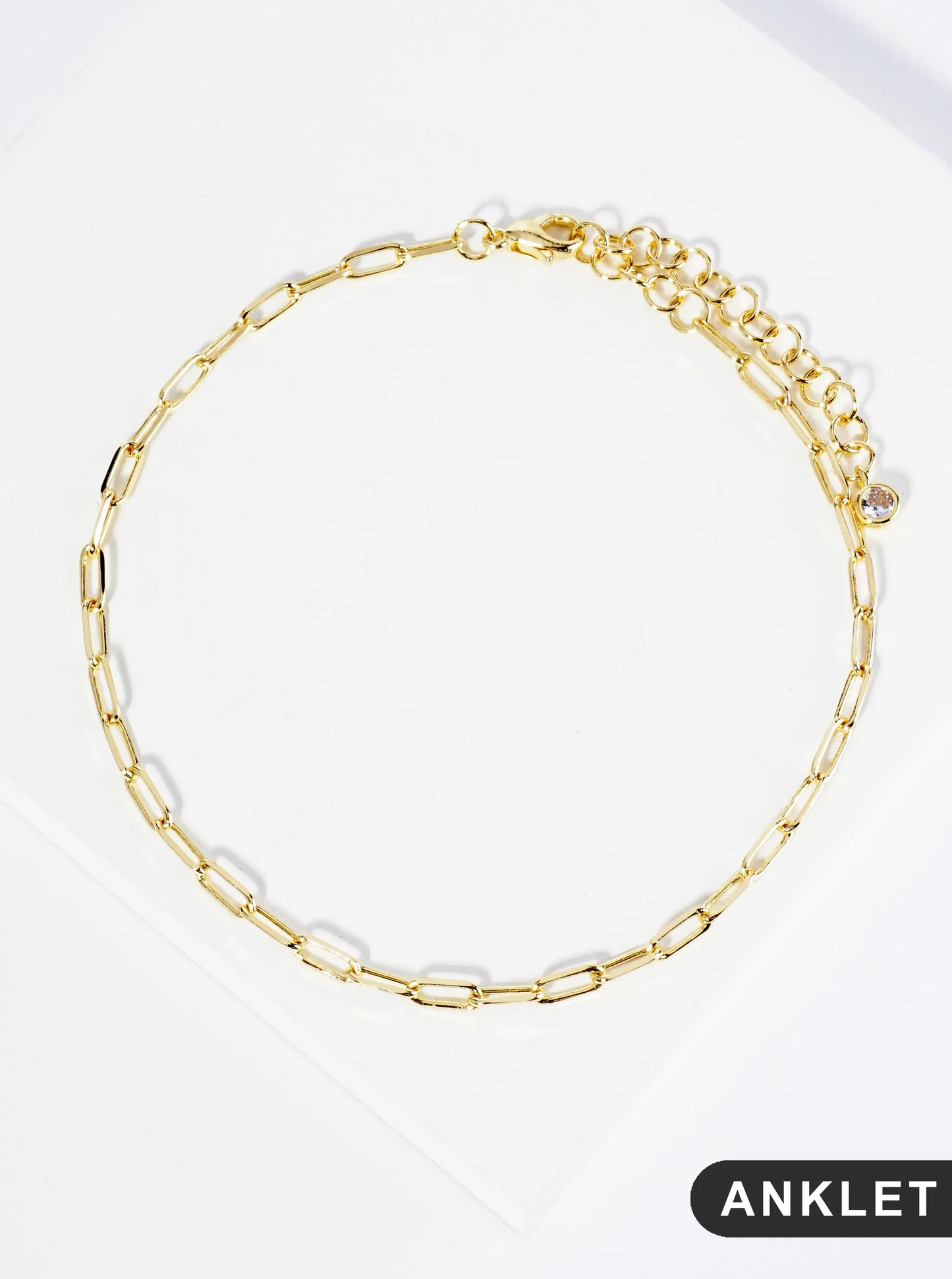 18K Gold Dipped 6mm Brass Paperclip Chain Anklet
