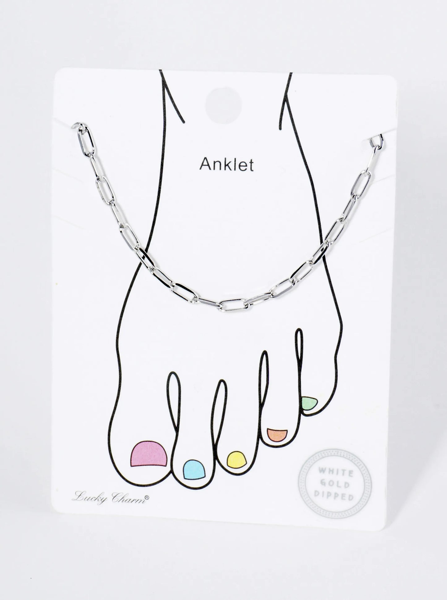 18K Gold Dipped 6mm Brass Paperclip Chain Anklet