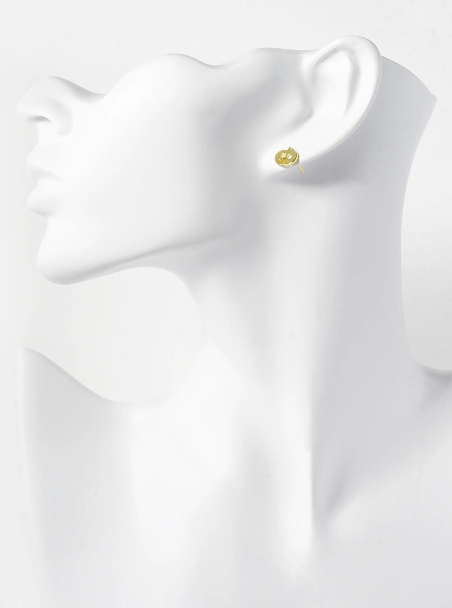 18K Gold Dipped 6mm Brass Pumpkin Sterling Silver Post Halloween Stud Earrings