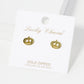 18K Gold Dipped 6mm Brass Pumpkin Sterling Silver Post Halloween Stud Earrings