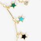 18K Gold Dipped 6mm Enamel Star Charms Brass Chain Anklet
