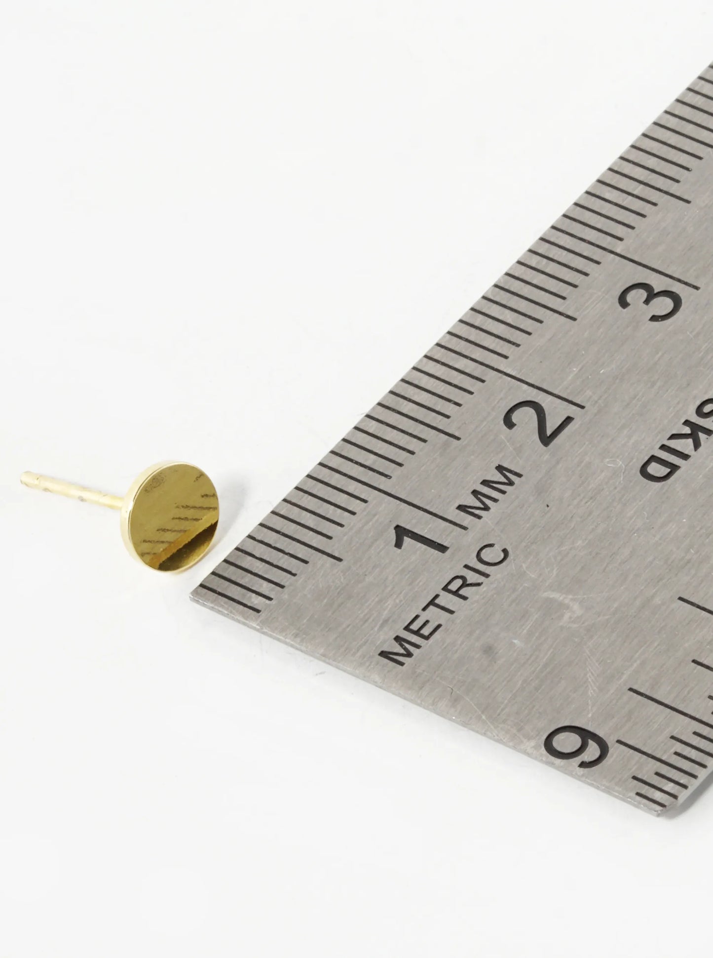18K Gold Dipped 6mm Flat Round Minimalist Stud Earrings