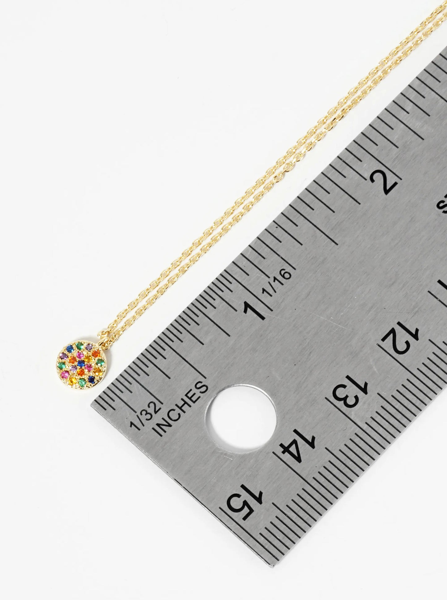 18K Gold Dipped 6mm Pave Set CZ Round Pendant Necklace