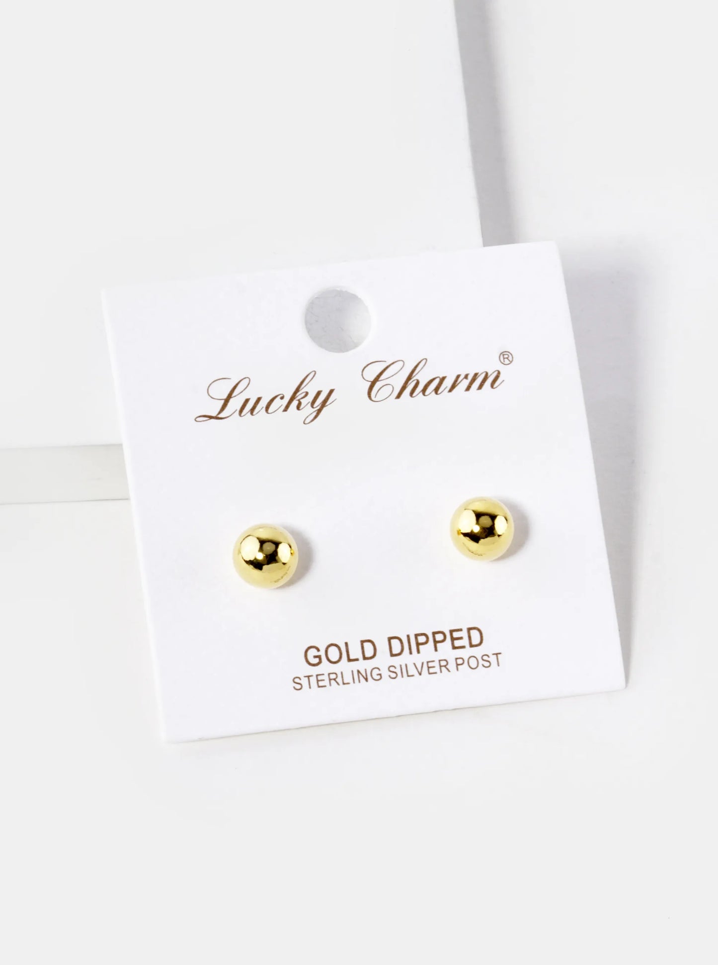 18K Gold Dipped 7mm Ball Stud Earrings