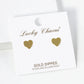 18K Gold Dipped 7mm Flat Heart Stud Earrings