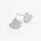 18K Gold Dipped 7mm Flat Heart Stud Earrings