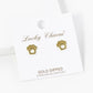 18K Gold Dipped 7mm Flat Paw Stud Earrings