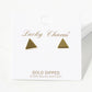 18K Gold Dipped 7mm Flat Triangle Stud Earrings