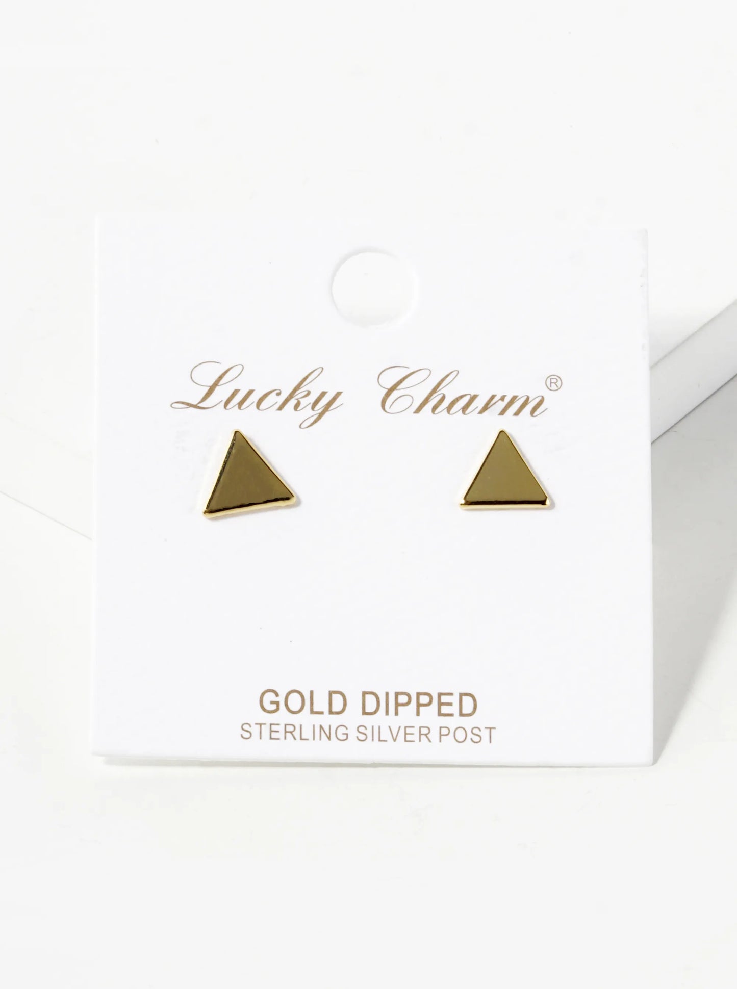 18K Gold Dipped 7mm Flat Triangle Stud Earrings