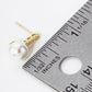 18K Gold Dipped 7mm Pearl Drop Pave Cubic Zirconia Bar Post Stud Earrings