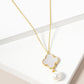 18K Gold Dipped 7mm Pearl Drop Quatrefoil Pendant Necklace