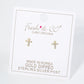 18K Gold Dipped 7mm Tiny Cubic Zirconia Cross Stud Earrings