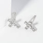 18K Gold Dipped 7mm Tiny Cubic Zirconia Cross Stud Earrings
