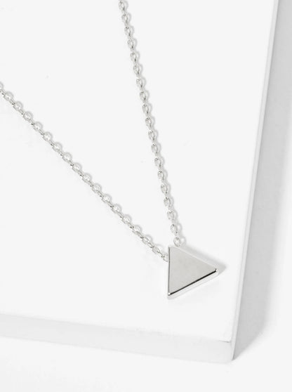 18K Gold Dipped 7mm Triangle Pendant Minimalist Necklace