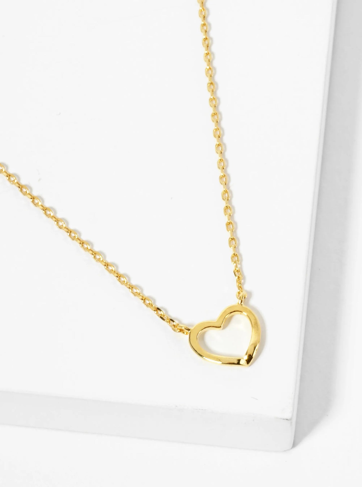 18K Gold Dipped 7mm Wire Heart Pendant Necklace