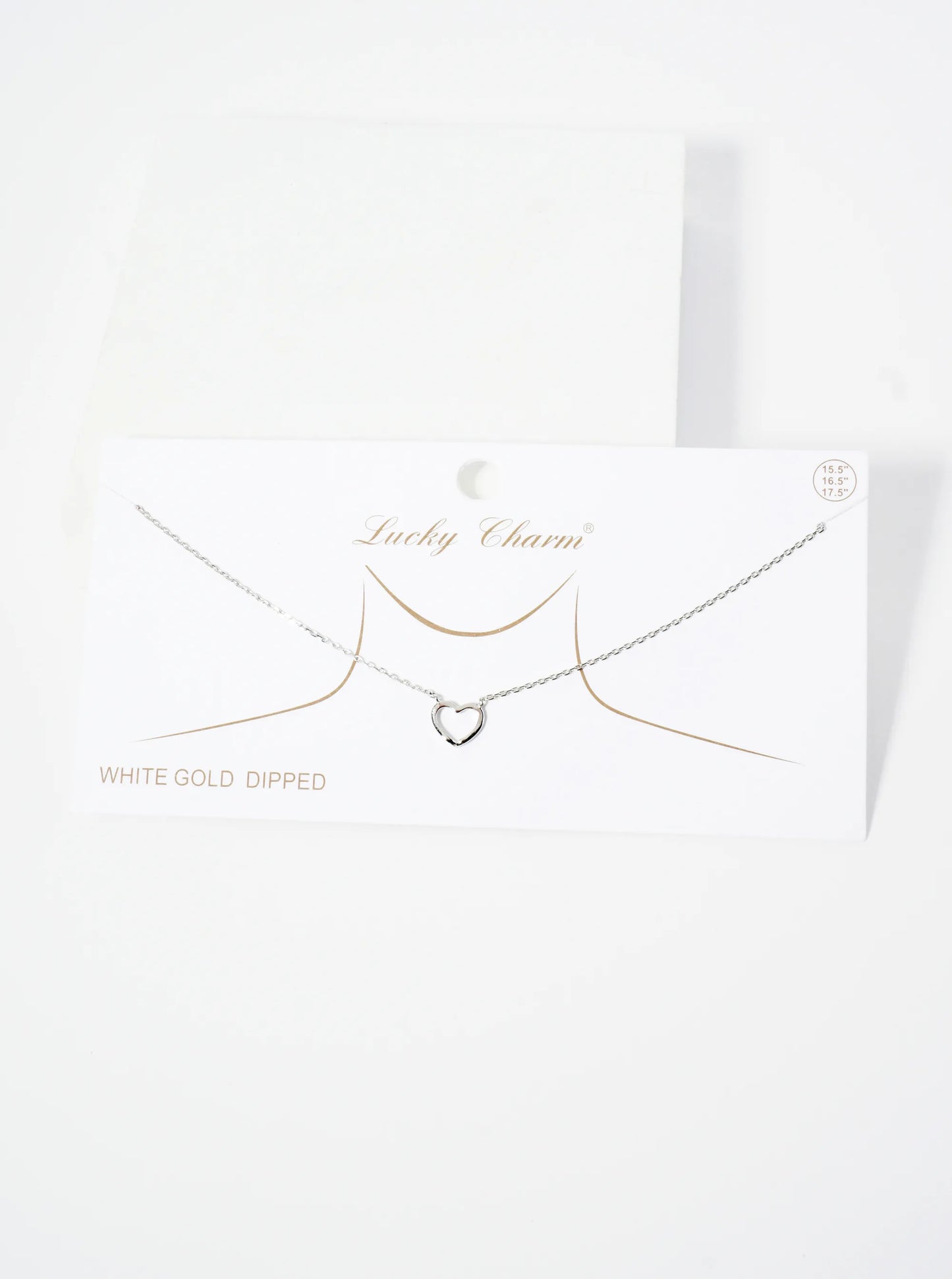 18K Gold Dipped 7mm Wire Heart Pendant Necklace