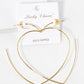 18K Gold Dipped 80mm Heart Shape Lightweight Open Hoop Earrings