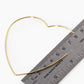 18K Gold Dipped 80mm Heart Shape Lightweight Open Hoop Earrings