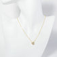 18K Gold Dipped 8mm Bezel Set Round CZ Stone Pendant Necklace