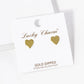 18K Gold Dipped 8mm Brass Flat Heart Stud Earrings