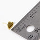 18K Gold Dipped 8mm Brass Flat Heart Stud Earrings