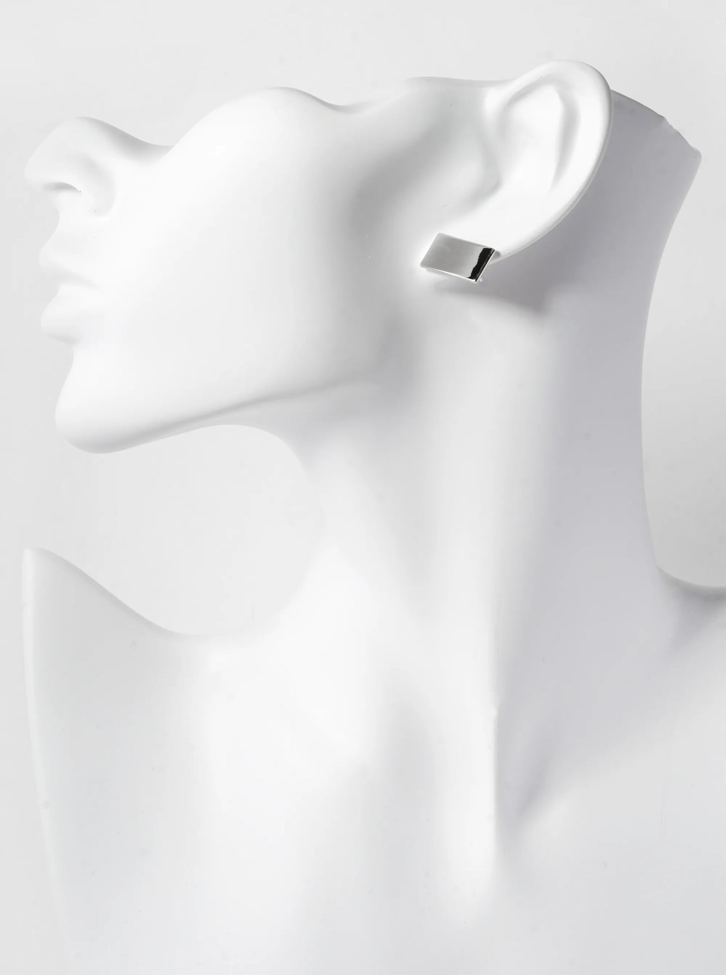 18K Gold Dipped 8mm Brass Rectangle Sterling Silver Post Stud Earrings