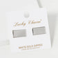 18K Gold Dipped 8mm Brass Rectangle Sterling Silver Post Stud Earrings