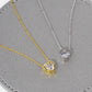 18K Gold Dipped 8mm CZ Stone Heart Pendant Necklace