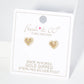 18K Gold Dipped 8mm Dainty Cubic Zirconia Heart Stud Earrings