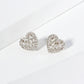 18K Gold Dipped 8mm Dainty Cubic Zirconia Heart Stud Earrings