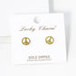 18K Gold Dipped 8mm Dainty Peace Sign Brass Stud Earrings