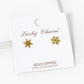 18K Gold Dipped 8mm Flat Brass Snowflake Stud Earrings