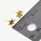 18K Gold Dipped 8mm Flat Brass Snowflake Stud Earrings
