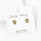 18K Gold Dipped 8mm Flat Heart Skull Stud Earrings