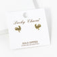 18K Gold Dipped 8mm Flat Rooster Stud Earrings