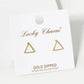 18K Gold Dipped 8mm Geometric Brass Triangle Sterling Silver Post Stud Earrings