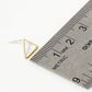18K Gold Dipped 8mm Geometric Brass Triangle Sterling Silver Post Stud Earrings