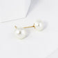 18K Gold Dipped 8mm Pearl Button Stud Earrings