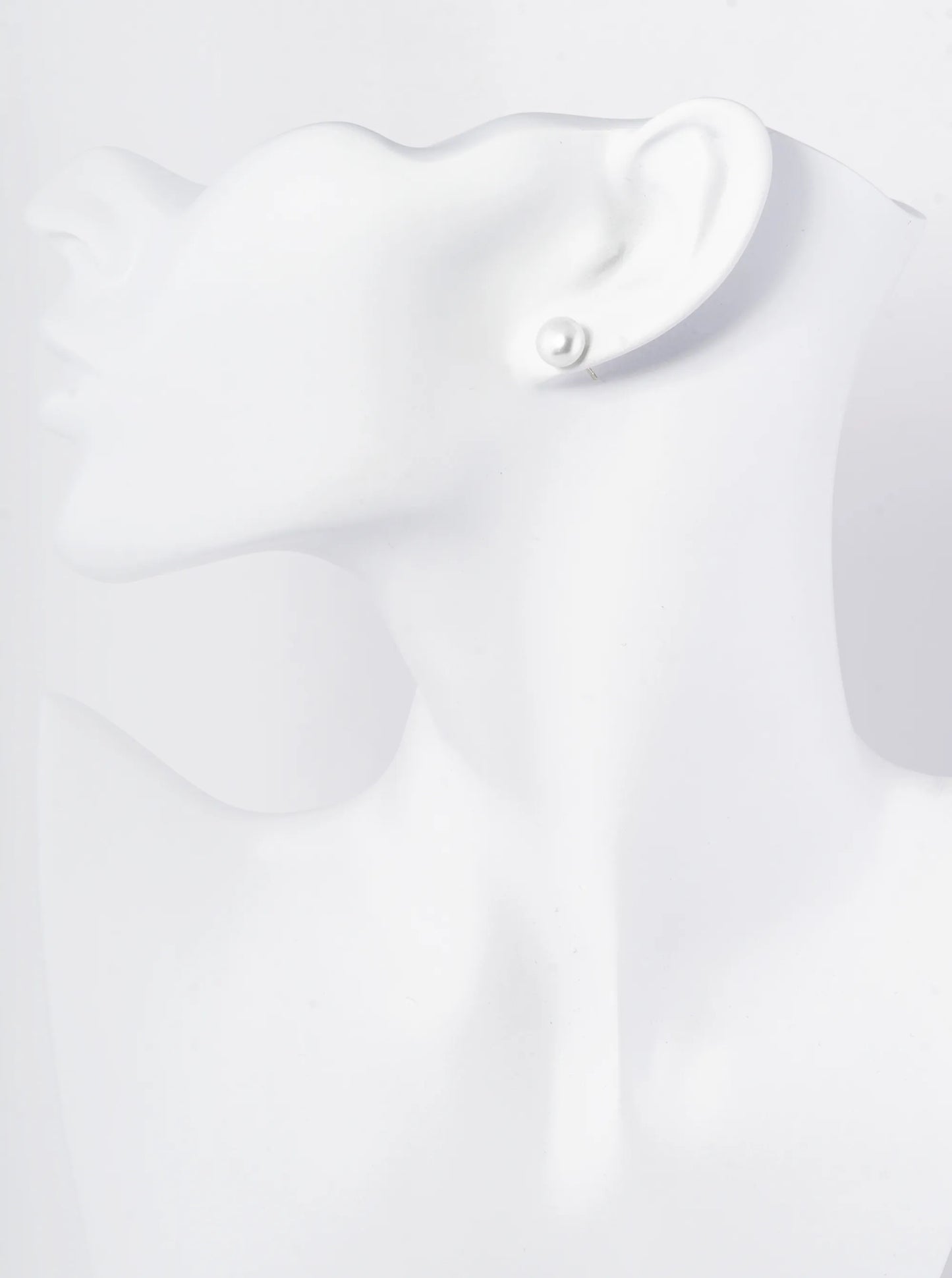 18K Gold Dipped 8mm Pearl Button Stud Earrings